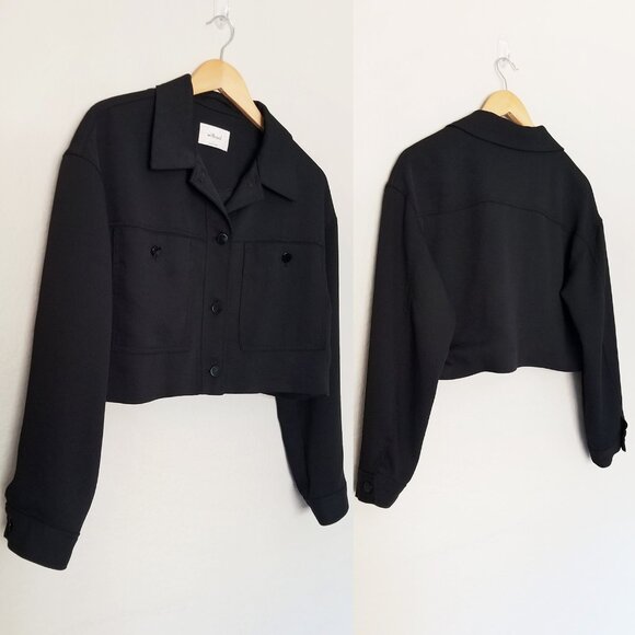 Aritzia Wilfred Little Cropped Jacket in Black L $198 Minimalist Classic Boxy - Picture 16 of 16